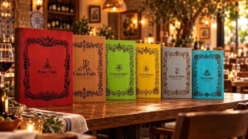 Menus em madeira
